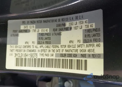 2017 Toyota Yaris Ia из США, поврежденный, VIN 3MYDLBYV6HY168376